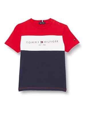 Tommy Hilfiger Essential Colorblock tee S/S Camisetas S/C, Twilight Navy/Twilight Navy, 9 Month para Niños