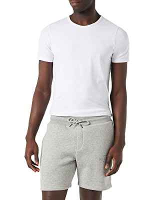 Tommy Hilfiger Pantalón Corto con Logotipo de Hilfiger Curve, Light Grey Heather, M para Hombre