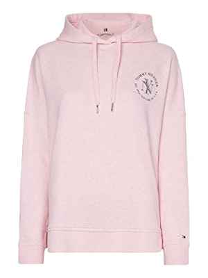 Tommy Hilfiger Sudadera RLX NYC Roundall Capucha, Classic Pink Heather, XL para Mujer