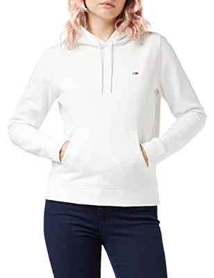 Tommy Hilfiger Tjw Regular Fleece Hoodie Sudadera, Blanco (White), M Mujer