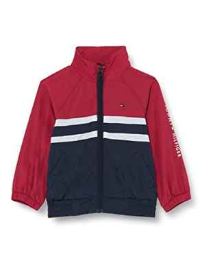Tommy Hilfiger Track Jacket Chaqueta, Cranberry Crush Colourblock, 6 años para Niñas