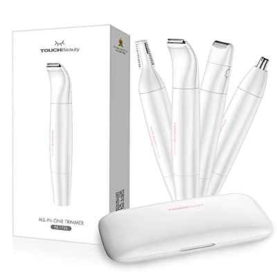 TOUOCHBeauty 4 en 1 Afeitadora Mujer Eléctrica para Cara y Cuerpo,Recortadora de Precisión para Depilación de Vello Facial, Cejas, Bikini, Piernas y Nariz,Depiladora AG-1753A