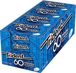 Trident 60 Minutos Menta - Chicles sin Azúcar con Sabor a Menta - Paquete de 16 Envases 20 g