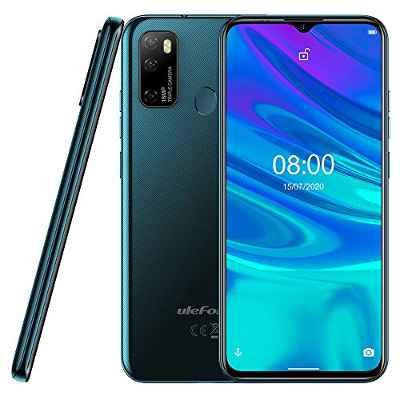 Ulefone Note 9P Teléfono Android 10, 6.52 '' Smartphone 16MP Cuatro Cámara, Octa-Core 4GB+64GB, Ranura para 3 Tarjetas, Doble SIM Móvil, 4500mAh Batería OTG, Desbloqueo Facial+Huella Digital Aurora
