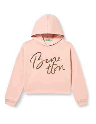 United Colors of Benetton Camiseta M/L 35TMC201N Sudadera con Capucha DE Manga Larga, Cipria 05R Rosa, 122 para Niñas