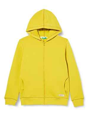 United Colors of Benetton Chaqueta con Gorra M/L 3QLAC500W Sudadera con Capucha DE Manga Larga, Amarillo Mostaza 26B, 150 para Niños