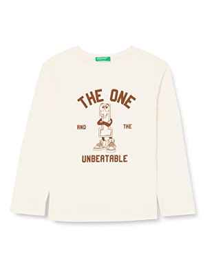 United Colors of Benetton M/L 3VR5G105G Camiseta DE Manga Larga, Blanco Crema 036, 110 para Niños