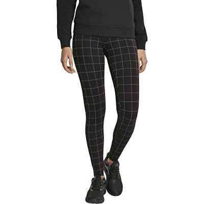 Urban Classics Ladies Check High Waist Leggings, Leggings, para Mujer, Negro (Black/White 00826), 52 (Talla del fabricante: XXXX-Large)