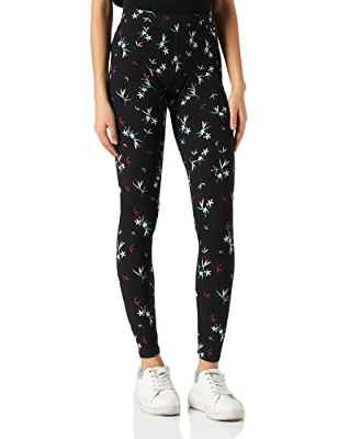 Urban Classics Ladies Soft Aop Leggings, Leggings, Mujer, Multicolor (Black Floret), 3XL