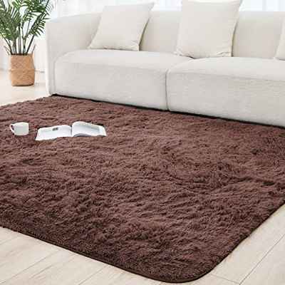 Vamcheer Alfombra de Pelo Largo - alfombras para Salón y Dormitorio, Lavables y Antideslizante, Alfombra esponjosa para habitacion 120x180