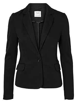 Vero Moda Vmjulia Ls Blazer Dnm Noos, Chaqueta de Traje para Mujer, Negro (Black Black), 36