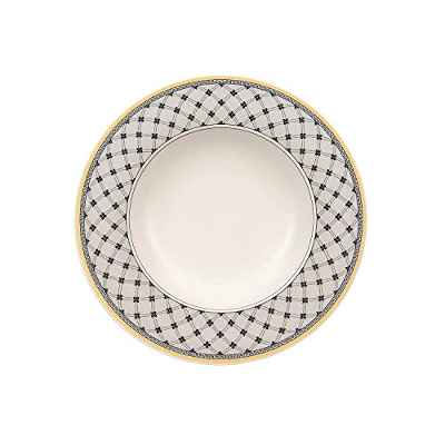 Villeroy & Boch Audun Promenade Plato hondo, 24 cm, Porcelana Premium, Blanco/Gris/Amarillo