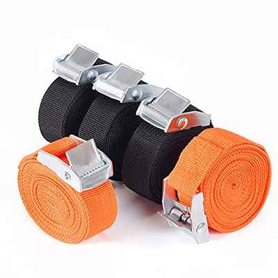 VoJoPi Cinchas de Amarre, 5 Piezas Cinchas de Sujeción con Hebilla de Carga Ajustable, Correa de Amarre para Automóviles, Remolques, Equipaje, Artículos para El Hogar (2,5 cm x 2,5 m)