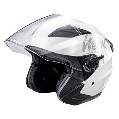 Westt Casco de moto Jet I Casco de scooter con doble visera I Casco jet para hombre y mujer I Casco de ciclomotor transpirable I Casco de moto resistente a los impactos I Certificado ECE