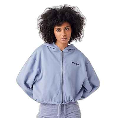 Wrangler Zip Hoodie Sudadera, Stone Wash Blue, Large De Las Mujeres
