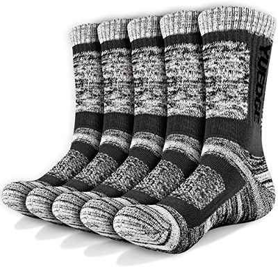 YUEDGE 5 Pares Hombres Senderismo Calcetines para Trekking Camping Ciclismo Tenis, Transpirable, Antideslizante, Anti-ampollas, Alto Rendimiento
