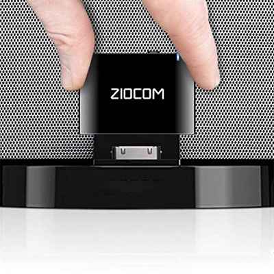 ZIOCOM Receptor Adaptador Bluetooth de 30 Pines para Bose iPod iPhone SoundDock y Otros Altavoces de Base de 30 Pin (No para automóvil y Moto) (Negro)