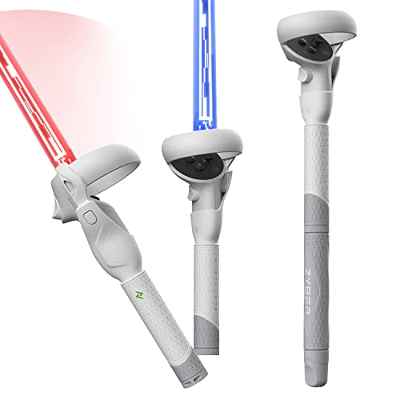 ZYBER Palo de Golf para Accesorios Oculus Quest 2, Extensión de Agarre de Controlador 3 en 1 para BeatSaber Sobrenatural, Adaptador de Club de Golf para Meta Quest 2, Mejora la Experiencia de Juego